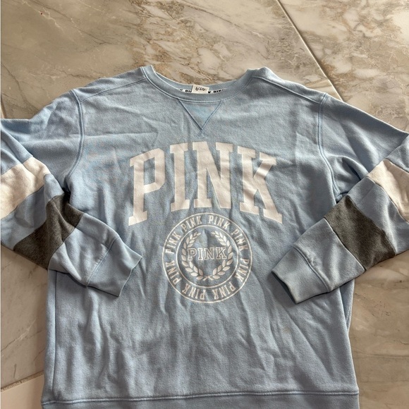 Victoria's Secret Tops - Victoria's Secret PINK Light Blue Sweatshirt